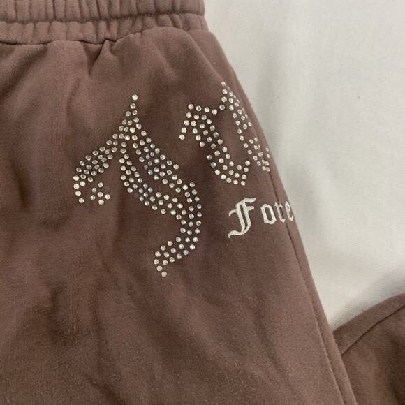 Juicy Couture x Forever 21 Women’s Brown Sweatpants Size 2X Joggers Rhinestones - Picture 3 of 13